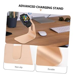 Charging Base 3pcs Gold Brackets Cable for Reloj Stand Holder Support Compatible with Apple Base Charging Smart Replacement Aluminium Watch Metal Dock Charger Alloy Watches Cradle