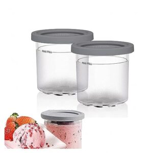 evanem 2/4/6pcs creami pints and lids, for creami ninja,16 oz ice cream pints with lids bpa-free,dishwasher safe for nc301 nc300 nc299am series ice cream maker,gray-6pcs