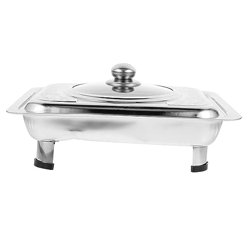 Buffet Server 1Pc Dinner Plate Stainless Steel Rectangular Chafing Dishes for Banquet Cold Food Buffet