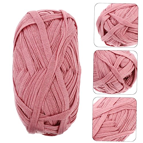 TEHAUX 1 Roll Flat line Wiring Yarn for Crochet DIY Crafts Crochet Yarn Crochet Knitting Yarn Flat Elastic Cord Chenille Yarn Ball Acrylic Macrame Rope Cotton Cord Handmade Knitting Rope