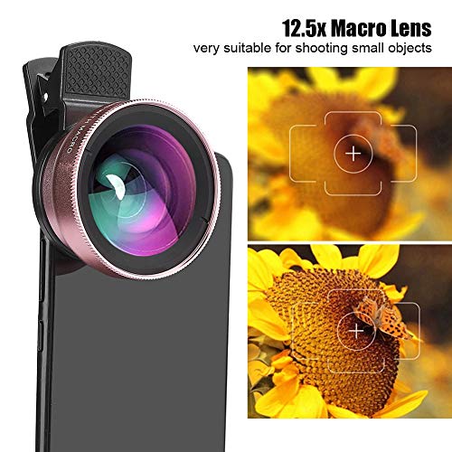Mobile Phone Wide Angle Lens, Easy to Adjust Mobile Phone Macro Lens Micro Lens Shooting Enlarged Field of View Widely Applicable for Tablets for Smartphones