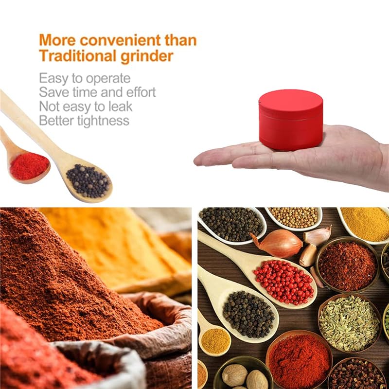 Grinder 2.5", Aluminum, Spice Grinder, Black Grinder, Premium grinder with magnetic lid, Spice Grinder for Cooking, Manual Grinder for spices, TwoRock -