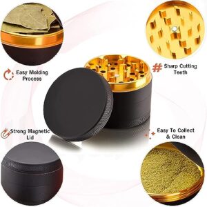 Grinder 2.5", Aluminum, Spice Grinder, Black Grinder, Premium grinder with magnetic lid, Spice Grinder for Cooking, Manual Grinder for spices, TwoRock -