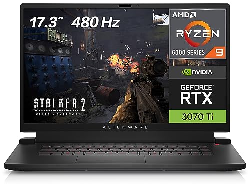 Dell 2023 Alienware m17 R5 17.3" FHD 480Hz Gaming Laptop Computer, Octa-Core AMD Ryzen 9 6900HX (Beat i9-12900H), 32GB DDR5 RAM, 1TB PCIe SSD, GeForce RTX 3070 Ti 8GB, WiFi 6, RGB KB, Windows 11 Pro