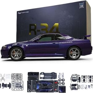 1:8 Rc Drift Car for GTR R34 RTR Remote Control Racing Cars (Purple-Kit-Painted)