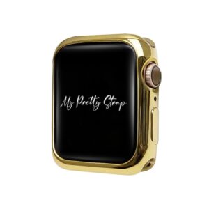 my pretty strap glossy xoxo cover compatible with apple watch 38/40/41/42/44/45/49mm, color gold, rose gold, silver for women (40mm, gold)