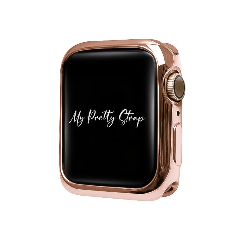 My Pretty Strap Glossy XOXO Cover Compatible with Apple Watch 38/40/41/42/44/45/49mm, Color Gold, Rose Gold, Silver for Women (40MM, Gold)