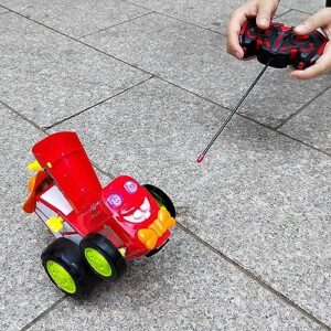 Tipmant Cute Cartoon RC Stunt Car 4CH Radio Remote Control Vehicle Toy Music, Lights Kids Birthday Gifts (Red)