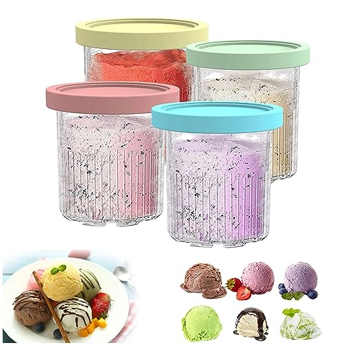 VRINO Creami Deluxe Pints, for Ninja Creami Ice Cream Maker Pints,24 OZ Pint Containers with Lids Reusable,Leaf-Proof Compatible NC500,NC501 Series Ice Cream Maker