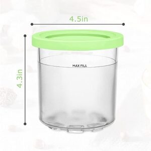 Creami Pint Containers, for Ninja Creami Deluxe Containers,16 OZ Ice Cream Pint Containers Dishwasher Safe,Leak Proof Compatible with NC299AMZ,NC300s Series Ice Cream Makers