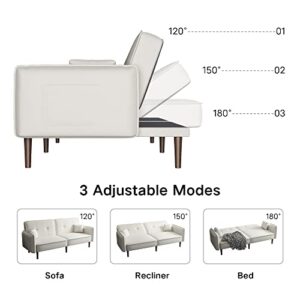 Modern Futon Sofa Loveseat Convertible Sleeper Couch Bed for Small Space Studio Office Living Room Furniture Sets, Twin Daybed Sofabed 2 Seater Sofa & Couch