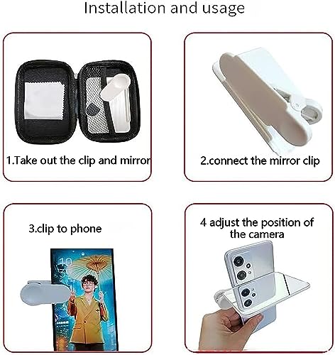 Mirror Reflection for Phone Camera - Smartphone Camera Mirror Reflection Clip Kit, Creative Selfies, Durable Materials, Easy to Use - Perfect Tool for Master Photographers! (White)