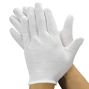 cotton gloves hand care work gloves lint free gloves, extra large, white 5 pairs