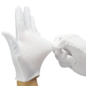 Cotton Gloves Hand Care Work Gloves Lint Free Gloves, Extra Large, White 5 Pairs