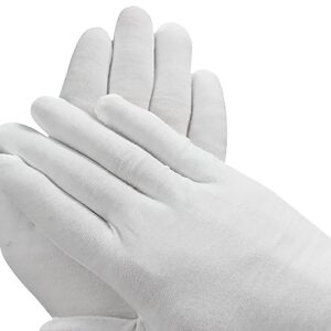 Cotton Gloves Hand Care Work Gloves Lint Free Gloves, Extra Large, White 5 Pairs