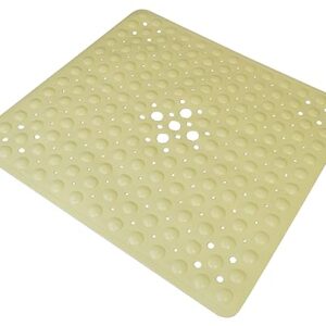 Essential Medical Supply Shower Mat in 20in x 20in with Drain Holes for Easy Use in Cream, Includes 2 Mats Per Package