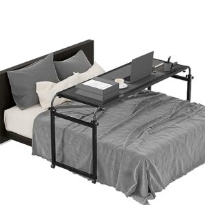 elevon overbed table desk over bed king queen laptop wheels, adjustable, black