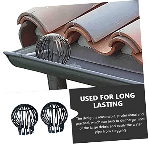 DOITOOL 2 Pcs Eaves Filter Cover Plastic Funnel Round Balloons Plastic Balloons Downpipe Leaf Guard Downspout Guard Rain Gutter Screens Drainage Pipe Strainer Cover Roof Downpipe Strainers