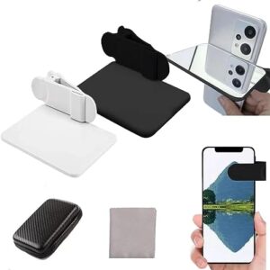 2023 sky mirror, smartphone shooting srops, reflection shooting mirror reflection clip kit, travel photography high-definition lens glass, adjustable mobile camera reflection clip kit (white+black)