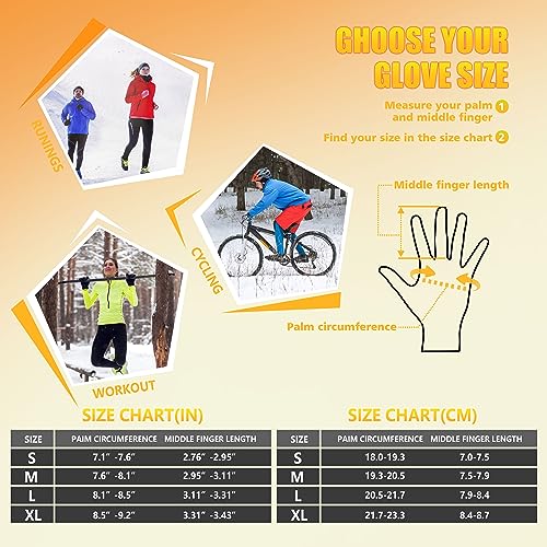 ihuan Winter Gloves for Men Women - Cold Weather Gloves for Running Cycling, Waterproof Snow Warm Gloves Touchscreen Finger (Black, Small)