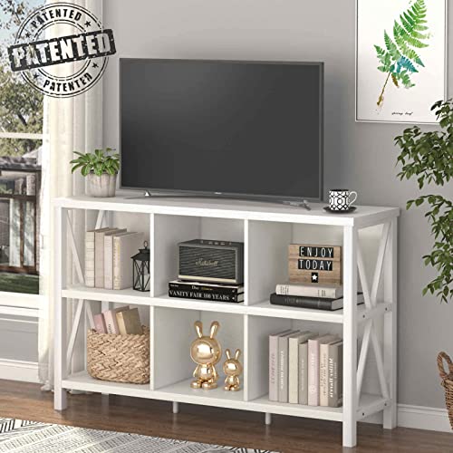 FATORRI 6 Cube Storage Organizer Bookshelf and Small Bookcase for Home Office (White Oak)