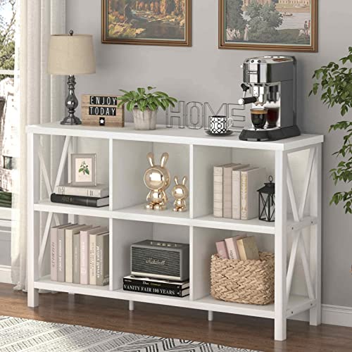 FATORRI 6 Cube Storage Organizer Bookshelf and Small Bookcase for Home Office (White Oak)