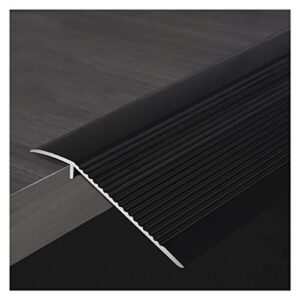 10cm extra wide metal floor transition strip carpet edge strip,wood transition laminate flooring strip for floor tiles,carpet,doors(color:black,size:length 90cm/35inch)