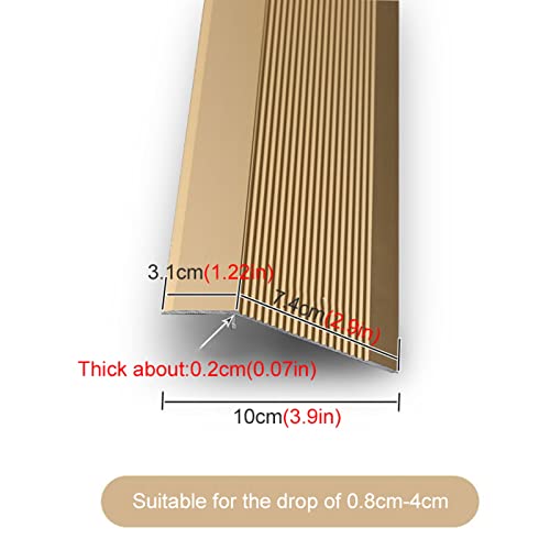 10cm Extra Wide Metal Floor Transition Strip Carpet Edge Strip,Wood Transition Laminate Flooring Strip for Floor Tiles,Carpet,Doors(Color:Black,Size:Length 90cm/35inch)