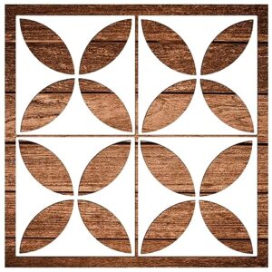16pcs reusable tile stencils 12/8/6/4 inch large floor wall stencils geometric modern paint template for painting floors concrete patio wall furniture wood home craft pattern (16 tile 4)