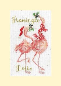bothy threads counted cross stitch kit - flamingle bells
