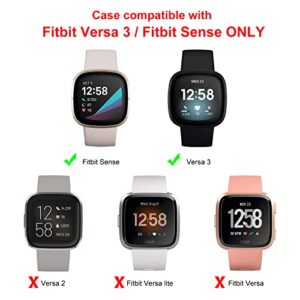 Vanjua Compatible with Fitbit Versa 3 Screen Protector Case, [3 Pack] Soft TPU Bumper Full Around Protective Cover for Fitbit Versa 3 & Fitbit Sense Smartwatch Accessories (Gold+Gray+Clear)