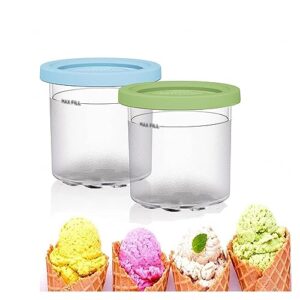 evanem 2/4/6pcs creami pints, for ninja ice cream maker pints,16 oz ice cream storage containers bpa-free,dishwasher safe compatible nc301 nc300 nc299amz series ice cream maker,blue+green-6pcs