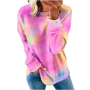 stessotudo my orders placed long sleeve tops for women casual crewneck graphic loose sweatshirt lightweight pullover trendy fall shirts 2023 pink m