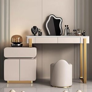 zgnbsd luxury vanity set - elegant makeup table with intelligent mirror, storage & comfy chair, crafted solid wood bedroom vanity, for her