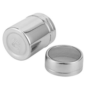 Stainless Steel Fine Mesh Powder Shaker， Fine Mesh Salt Sugar Shaker with Lid， Evenly Distribution Powder Sifter Dredger， Mulifunction Seasoning Shaker for Salt， Flour， Pepper， Cocoa(L)