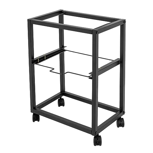 2-Tier Rolling File Cart, Hanging Mobile File Rack, Movable Pull-Out File Folder Rack, File Cabinet with Wheels for Home, Office (Black)