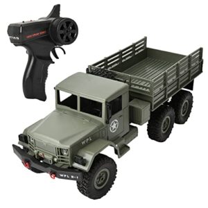 vgeby rc military truck, 2.4ghz 6wd off road remote control car toy anti interference rc army cars ideal kids adults (od green)