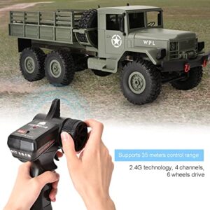 VGEBY RC Military Truck, 2.4Ghz 6WD Off Road Remote Control Car Toy Anti Interference RC Army Cars Ideal Kids Adults (OD Green)