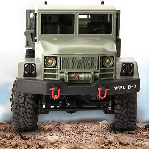 VGEBY RC Military Truck, 2.4Ghz 6WD Off Road Remote Control Car Toy Anti Interference RC Army Cars Ideal Kids Adults (OD Green)