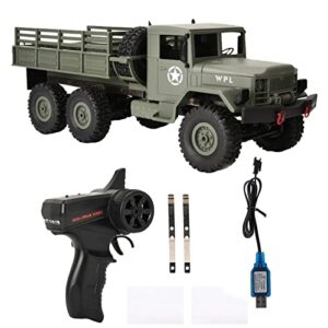 VGEBY RC Military Truck, 2.4Ghz 6WD Off Road Remote Control Car Toy Anti Interference RC Army Cars Ideal Kids Adults (OD Green)