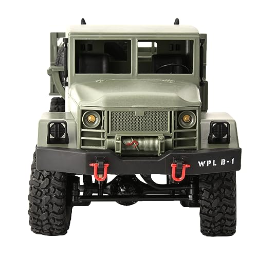 VGEBY RC Military Truck, 2.4Ghz 6WD Off Road Remote Control Car Toy Anti Interference RC Army Cars Ideal Kids Adults (OD Green)