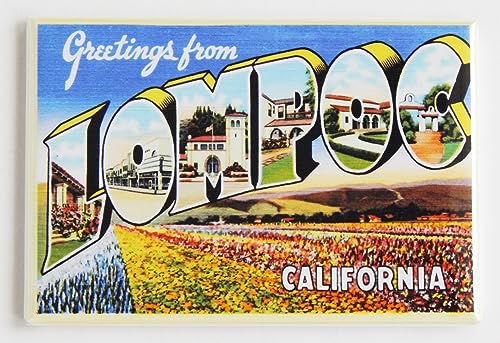 Greetings from Lompoc California Fridge Magnet (1.75 x 2.75 inches)