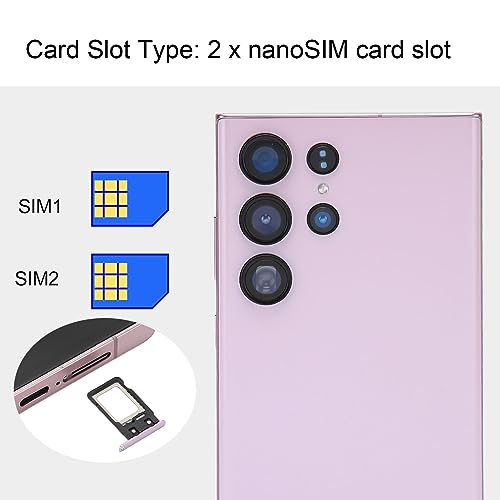 Face Unlock Smart Phone, 6.67in Center Hole Screen WiFi Mobile Phones with Built in Stylus, 1440 x 3088, 6+64GB, 2SIM Slot, 16+ 24MP Dual Camera, 6800mAh for Android 8.1 (Pink)