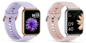 bjnaal smart watch for android phones and iphone compatible, pink smart watch and purple smart watch bundle