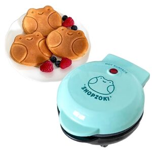 shopzoki ebbo frog waffle maker, non-stick waffle maker, cute gifts