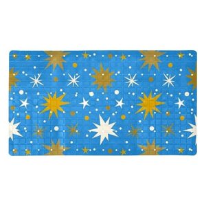 bath tub shower mat - anti-slip pvc material 15.1x26.8 in, gentle cushioning quick drying suction cups reliable solution - colored star pattern non-slip floor mat