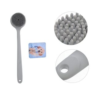 FOMIYES 4pcs Scalp Bathing Hook Hair Practical Grey Brushes Body Dry Tool Sponge with Exfoliator Convenient Wash Portable Scrub Dual-Sided Brush Sided Massage Cleaning Scrubber Silicone