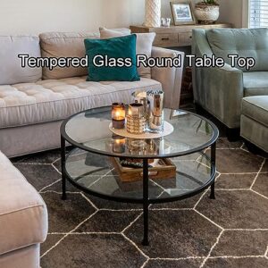 SAGIDAR Round Tempered Glass Round Table Top Round Glass Table Top Replacement, Table Top Tempered Glass Round Table Glass Dining Table, Kitchen Dining Table Top Coffee