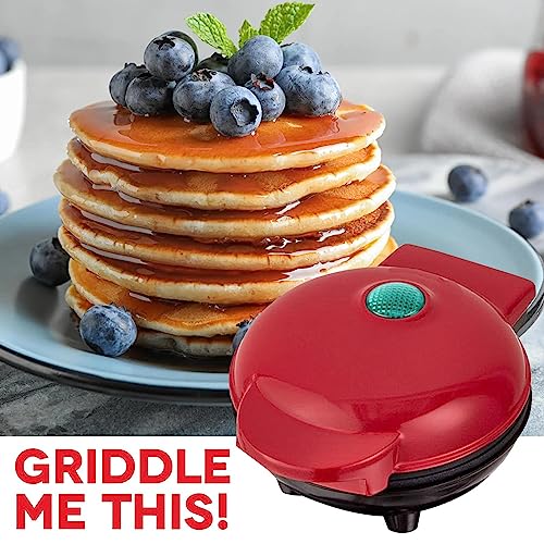 Mini Pancakes Maker, Mini Waffle Maker Machine, Mini Pancake Griddle Breakfast Maker, Non-stick Multifunctional Round Griddle Electric Kitchen Small Appliances Eggs Cookies Sandwich Maker