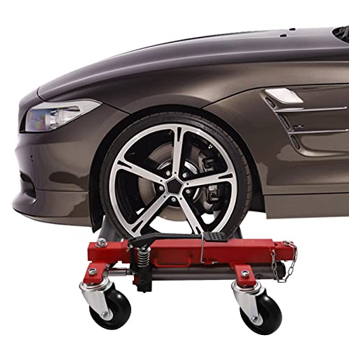 Harbin-Star 1500 LBS Car Wheel Dolly Jack Set of 4, Hydraulic Car Skates, 12'' Wheel Vehicle Positioning Jack, Heavy Duty Rollers with Foot Pedal for Tire Auto Repair Moving, Black & Red